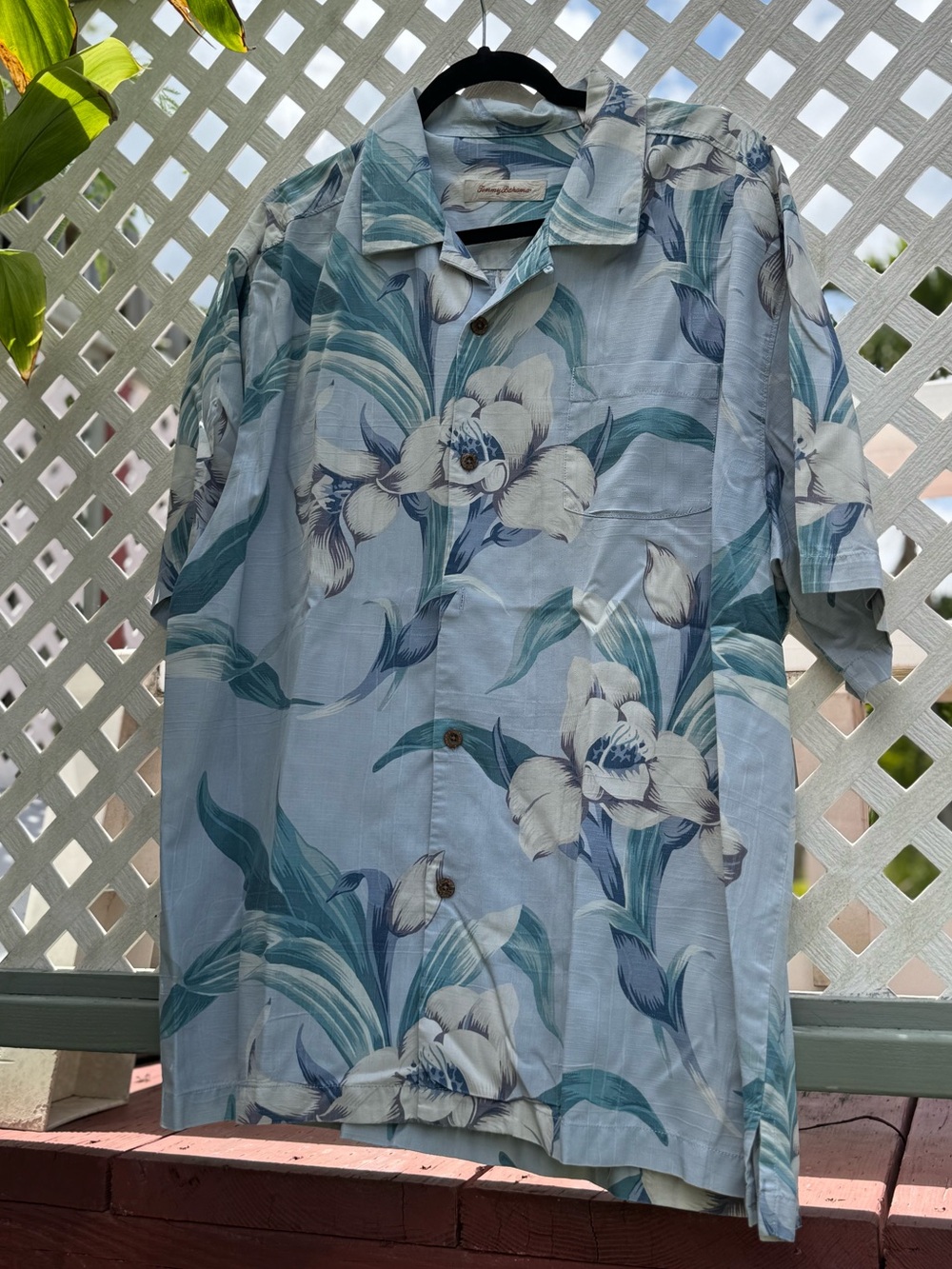 Tommy Bahama Light Blue Floral Short-Sleeve Camp Shirt - Men